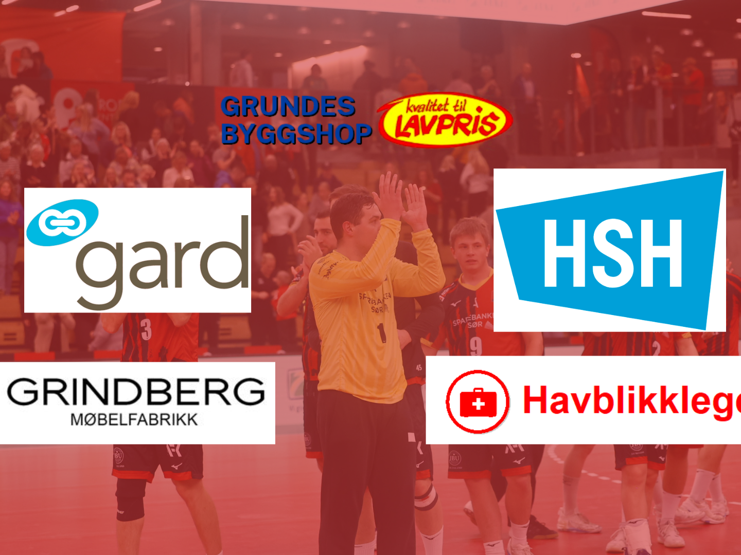 Gard, Grindberg, Grundes Byggshop, HSH og Havblikk Legesenter støtter ØIF Arendal