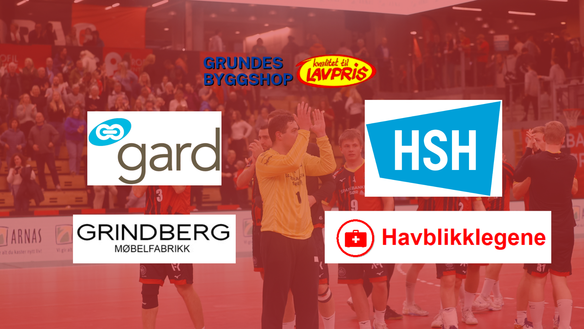 Gard, Grindberg, Grundes Byggshop, HSH og Havblikk Legesenter støtter ØIF Arendal